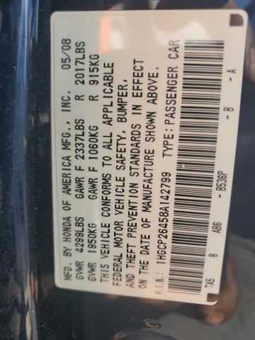 1HGCP26458A142799 - 2008 HONDA ACCORD LXP 蓝色 照片 14