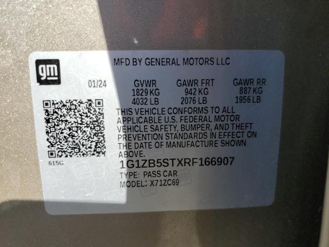 1G1ZB5STXRF166907 - 2024 CHEVROLET MALIBU LS Or photo 12