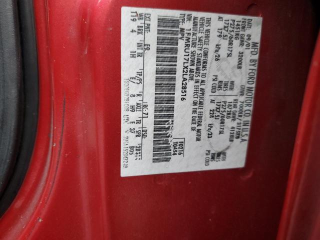 1FMRU17LX2LA28516 - 2002 FORD EXPEDITION EDDIE BAUER 红色 照片 13