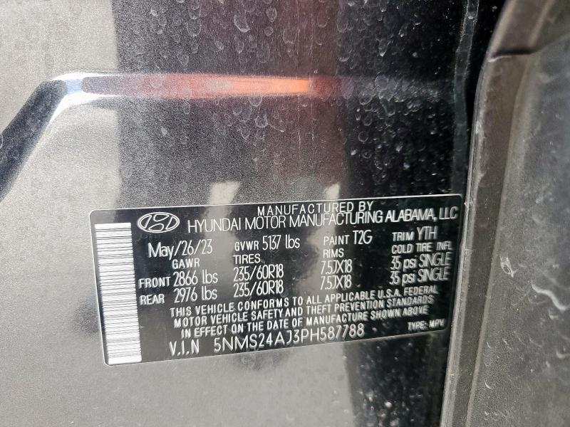 5NMS24AJ3PH587788 - 2023 HYUNDAI SANTA FE SEL Grafit foto 13