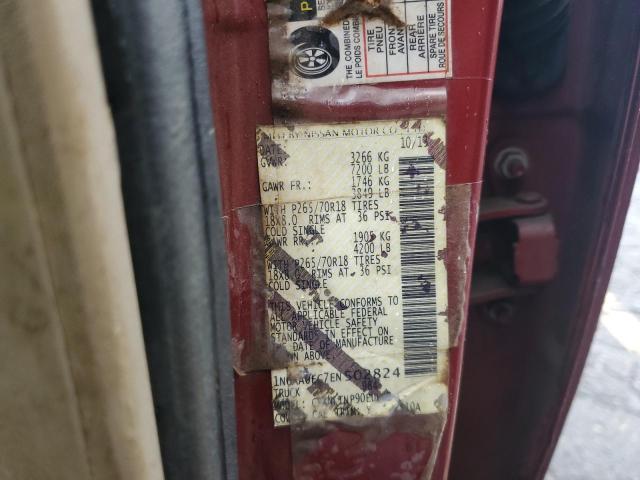 1N6AA0EC7EN502824 - 2014 NISSAN TITAN S 红色 照片 12