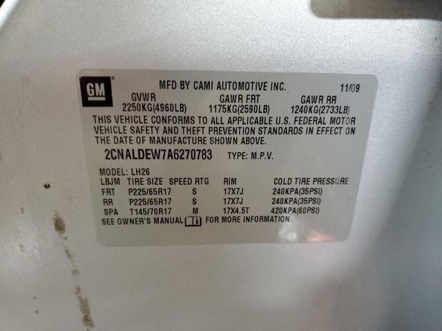 2CNALDEW7A6270783 - 2010 CHEVROLET EQUINOX LT SILVER photo 12