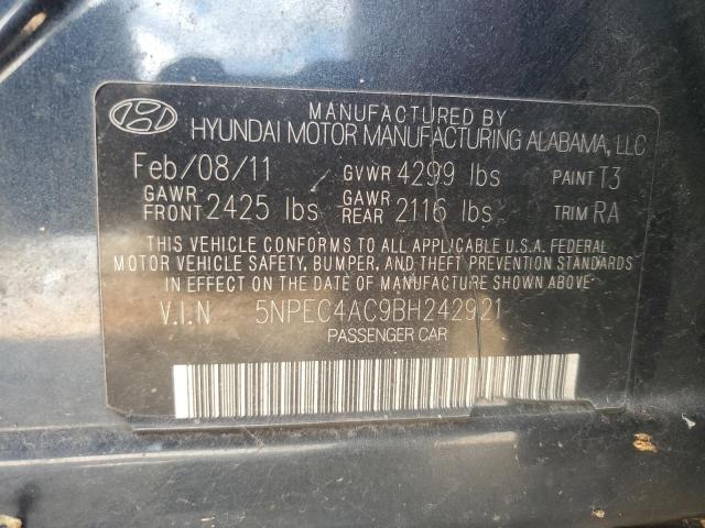 5NPEC4AC9BH242921 - 2011 HYUNDAI SONATA SE 蓝色 照片 12