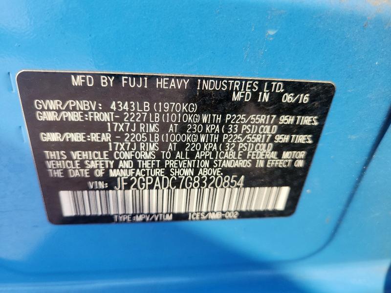 JF2GPADC7G8320854 - 2016 SUBARU CROSSTREK PREMIUM BLUE photo 13