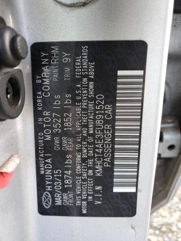 KMHCT4AE3FU891520 - 2015 HYUNDAI ACCENT GLS SILVER photo 12