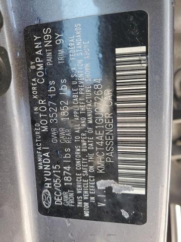 KMHCT4AE1GU072684 - 2016 HYUNDAI ACCENT SE GRAY photo 13