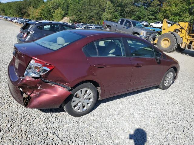2HGFB2F56CH544121 - 2012 HONDA CIVIC LX MAROON photo 3