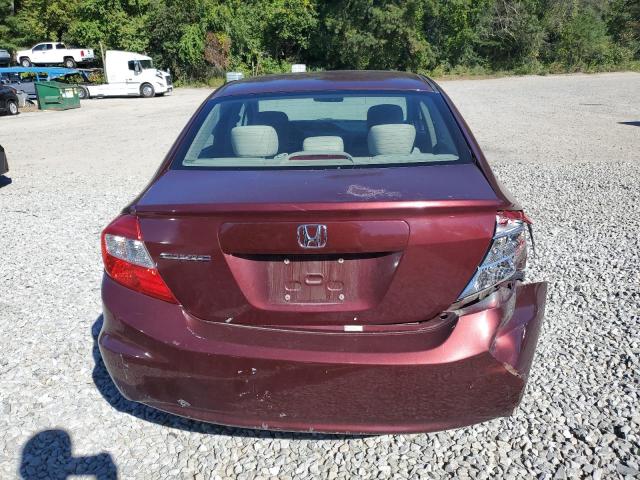 2HGFB2F56CH544121 - 2012 HONDA CIVIC LX MAROON photo 6
