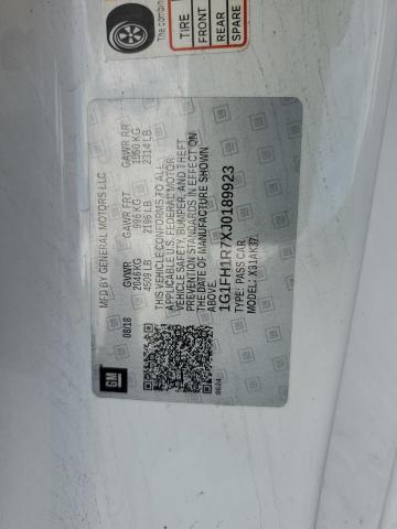 1G1FH1R7XJ0189923 - 2018 CHEVROLET CAMARO SS WHITE photo 13