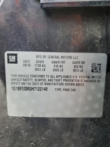 1G1BE5SM0H7122148 - 2017 CHEVROLET CRUZE LT CHARCOAL photo 12