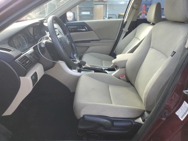 1HGCR2F38GA030594 - 2016 HONDA ACCORD LX BURGUNDY photo 7