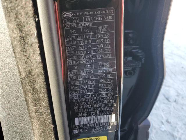 SALVR2RX0JH322415 - 2018 LAND ROVER RANGE ROVE HSE BLACK photo 13