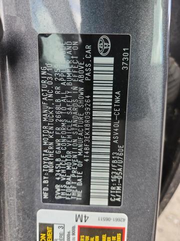 4T4BF3EKXBR099264 - 2011 TOYOTA CAMRY BASE Boz foto 13