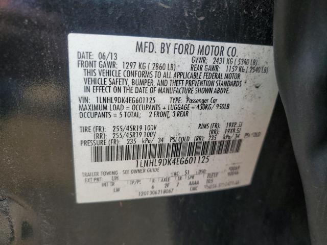 1LNHL9DK4EG601125 - 2014 LINCOLN MKS BLACK photo 12