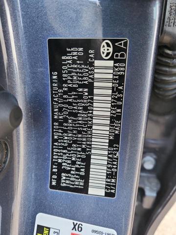 5YFBURHE1KP940771 - 2019 TOYOTA COROLLA L Grau Foto 12