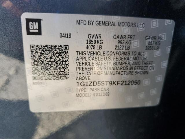 1G1ZD5ST9KF212050 - 2019 CHEVROLET MALIBU LT GRAY photo 12