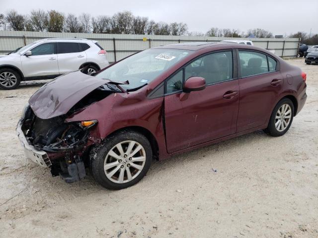2HGFB2F9XCH591798 - 2012 HONDA CIVIC EXL Բորդո լուսանկար 1