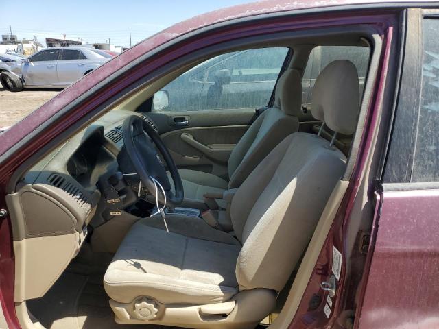 2HGES16543H626077 - 2003 HONDA CIVIC LX MAROON photo 7