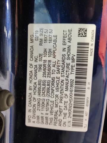 2HKRW2H5XKH618692 - 2019 HONDA CR-V EX أزرق صورة 13