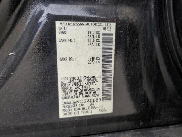 1N4AL3AP7JC280689 - 2018 NISSAN ALTIMA 2.5 Чорний фото 13