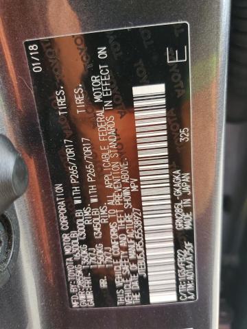 JTEBU5JR5J5538927 - 2018 TOYOTA 4RUNNER SR5/SR5 PREMIUM Մոխրագույն լուսանկար 13