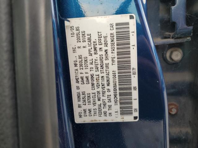 1HGCM668X6A010461 - 2006 HONDA ACCORD EX BLUE photo 13