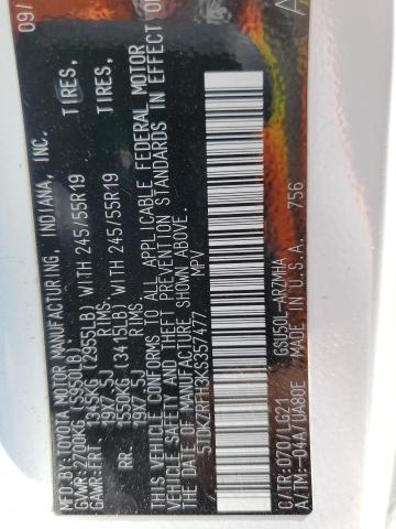 5TDKZRFH3KS357477 - 2019 TOYOTA HIGHLANDER SE 白色 照片 14