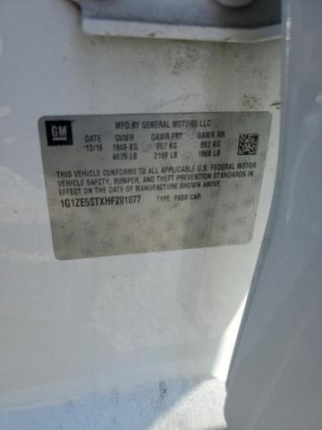 1G1ZE5STXHF201077 - 2017 CHEVROLET MALIBU LT WHITE photo 12