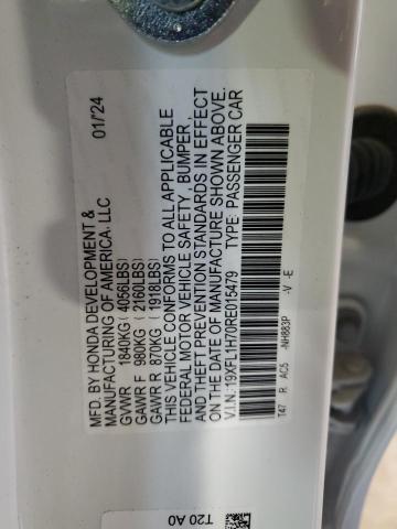 19XFL1H70RE015479 - 2024 HONDA CIVIC EXL أبيض صورة 12