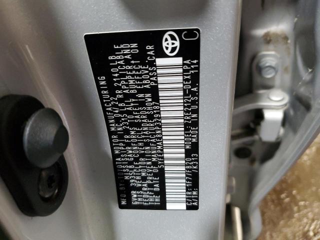 5YFEPMAE8NP329187 - 2022 TOYOTA COROLLA LE ვერცხლისფერი ფოტო 12