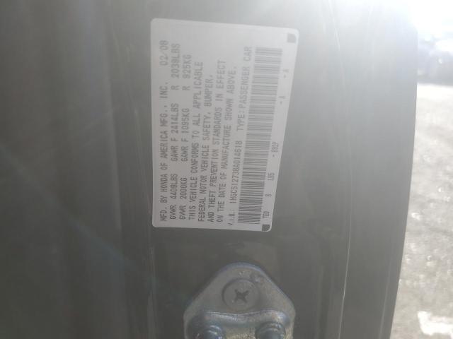 1HGCS12738A014618 - 2008 HONDA ACCORD EX BLACK photo 12