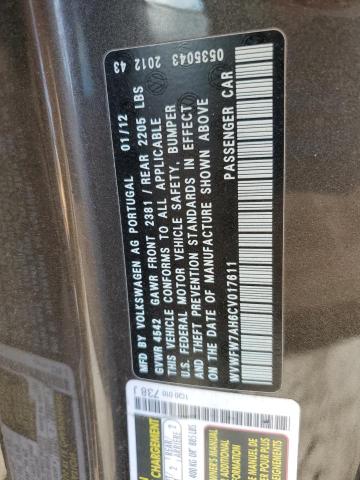 WVWFW7AH6CV017611 - 2012 VOLKSWAGEN EOS LUX Коричневый фото 13