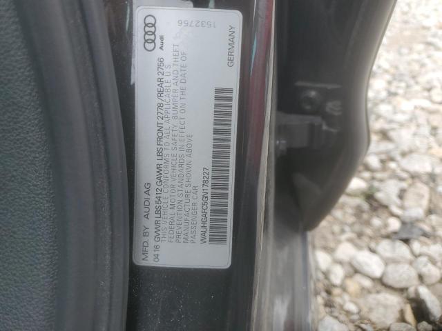 WAUHGAFC5GN178227 - 2016 AUDI A6 PRESTIGE Чорний фото 12