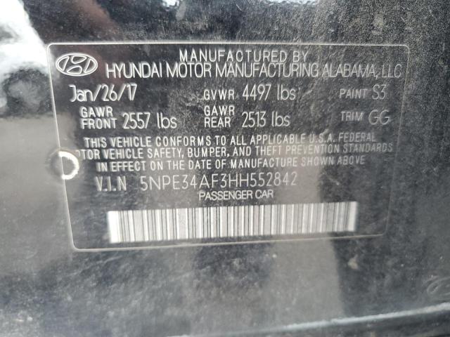 5NPE34AF3HH552842 - 2017 HYUNDAI SONATA SPORT 黑色 照片 12