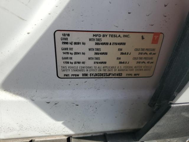 5YJXCDE23JF141493 - 2018 TESLA MODEL X თეთრი ფოტო 13