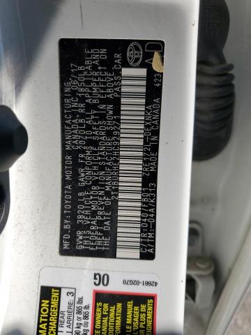 2T1BURHE2HC929271 - 2017 TOYOTA COROLLA L 白色 照片 12