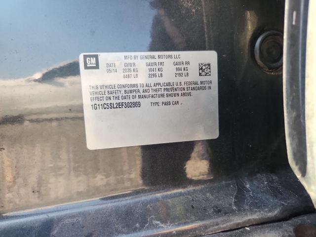 1G11C5SL2EF302869 - 2014 CHEVROLET MALIBU 1LT BLACK photo 12