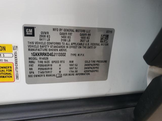 1GKKRRKD4GJ113302 - 2016 GMC ACADIA SLT-1 白色 照片 13