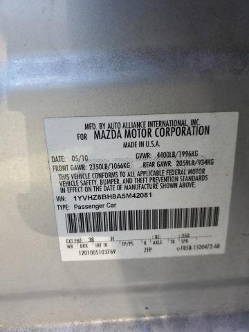 1YVHZ8BH8A5M42081 - 2010 MAZDA 6 I SILVER photo 13