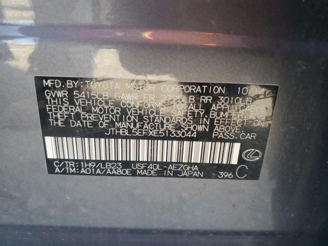JTHBL5EFXE5133044 - 2014 LEXUS LS 460 ნაცრისფერი ფოტო 12