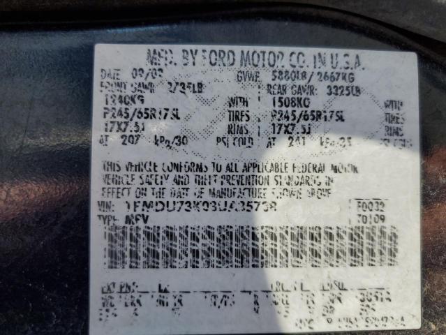 1FMDU73K03UA35738 - 2003 FORD EXPLORER XLT Көк фото 13