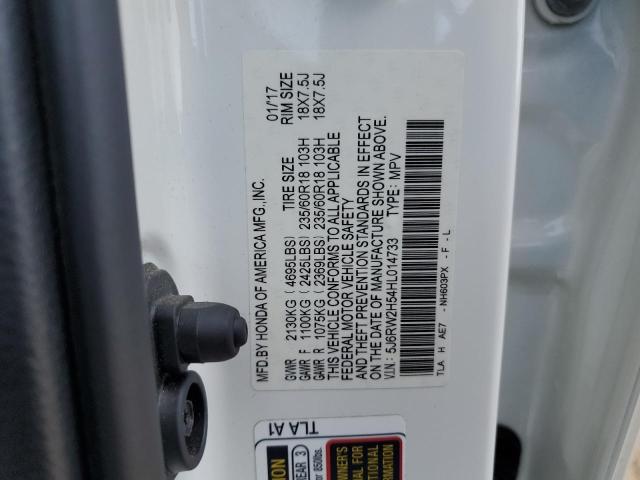 5J6RW2H54HL014733 - 2017 HONDA CR-V EX თეთრი ფოტო 14