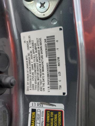 2HGFG3B82CH503931 - 2012 HONDA CIVIC EX GRAY photo 13