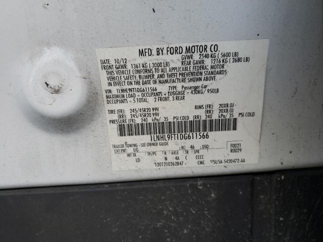 1LNHL9FT1DG611566 - 2013 LINCOLN MKS WHITE photo 12