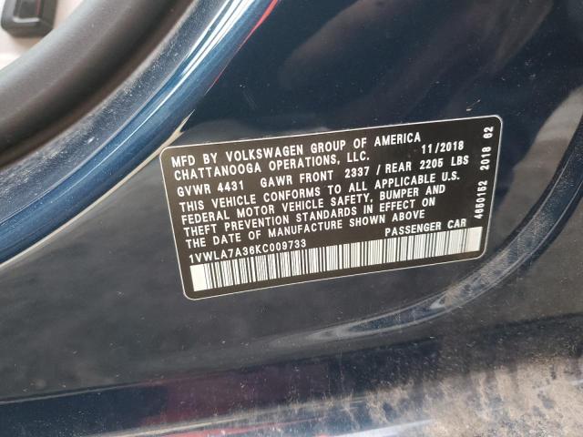 1VWLA7A36KC009733 - 2019 VOLKSWAGEN PASSAT WOLFSBURG 蓝色 照片 13