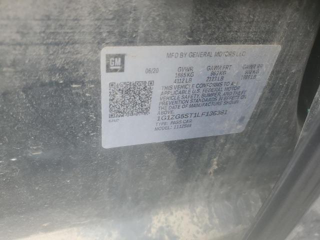 1G1ZG5ST1LF136381 - 2020 CHEV MALIBU RS BLUE photo 12