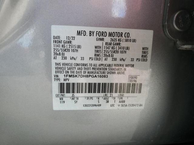 1FMSK7DH8PGA16083 - 2023 FORD EXPLORER XLT 灰色 照片 14