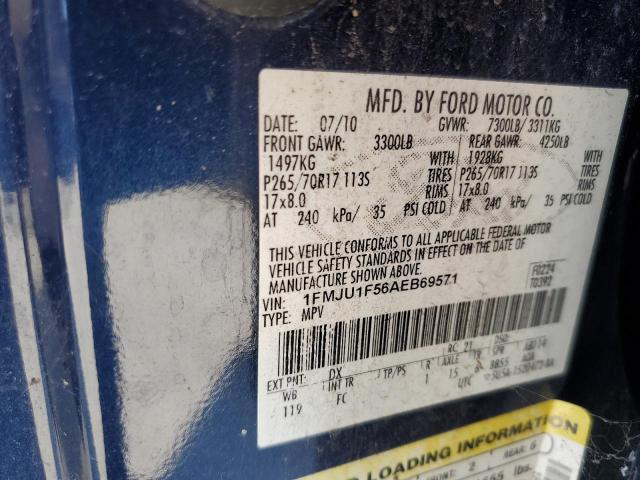 1FMJU1F56AEB69571 - 2010 FORD EXPEDITION XLT ლურჯი ფოტო 13