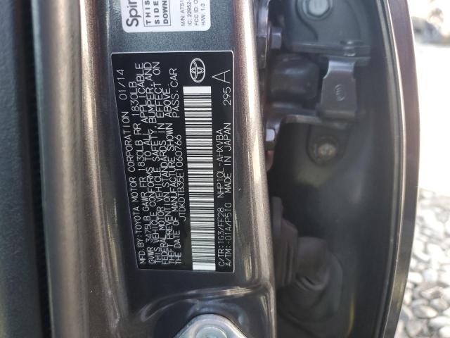JTDKDTB35E1060766 - 2014 TOYOTA PRIUS C GRAY photo 12