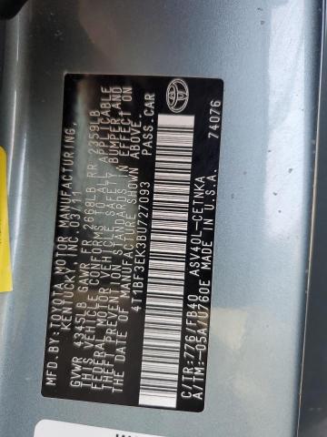 4T1BF3EK3BU727093 - 2011 TOYOTA CAMRY BASE BLUE photo 12